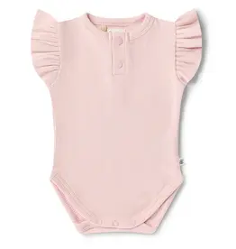 Snuggle Hunny Kids Snuggle Hunny Baby Pink Short Sleeve Organic Bodysuit with Frill - Newborn (0000)