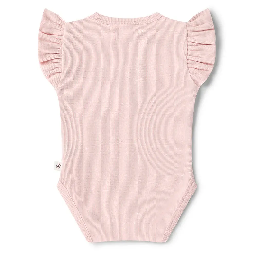 Snuggle Hunny Kids Snuggle Hunny Baby Pink Short Sleeve Organic Bodysuit with Frill - Newborn (0000)