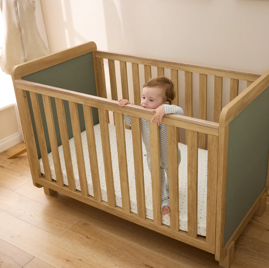 Tutti Bambini Tutti Bambini Kuba Cot in Sage Weave & Golden Oak