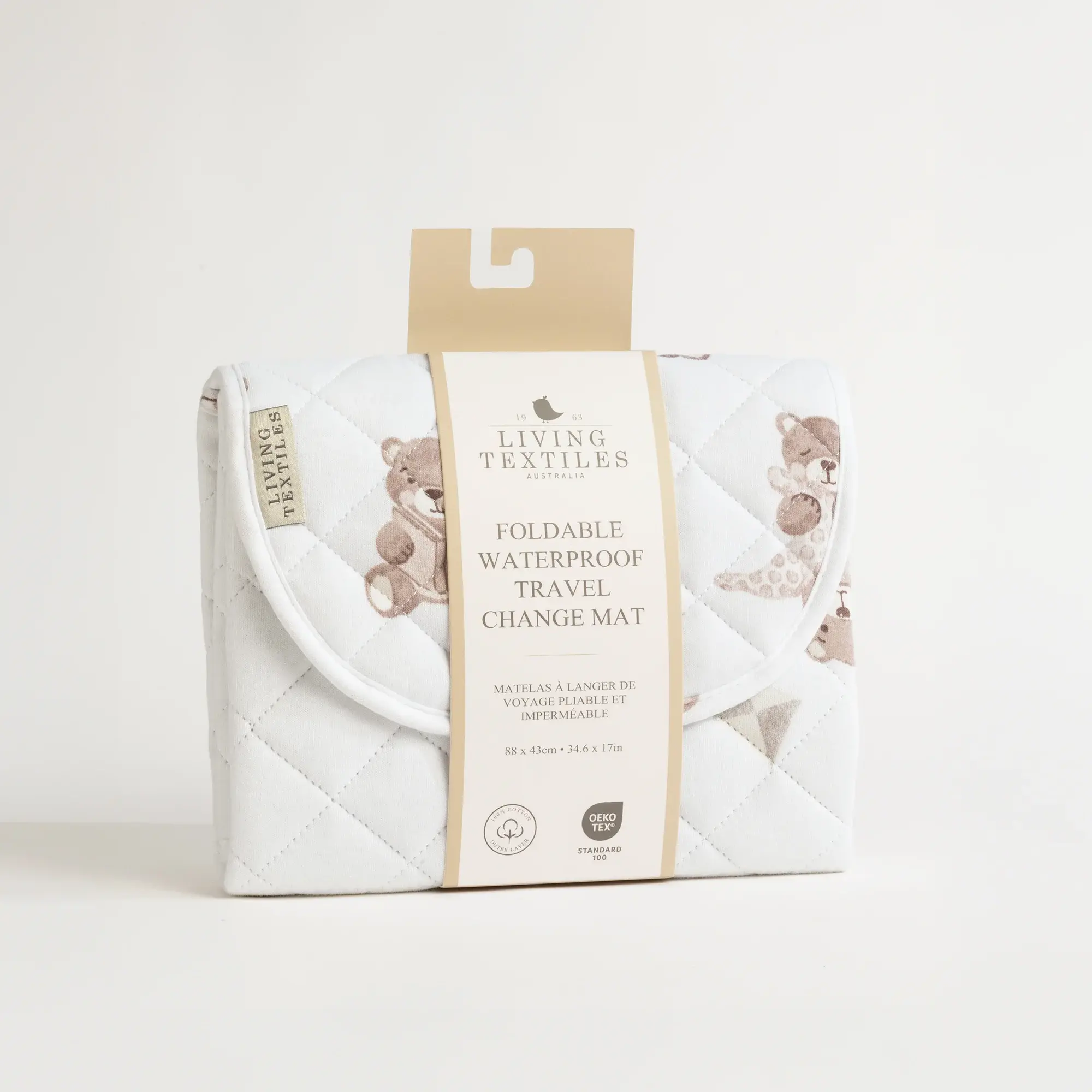 Living Textiles Living Textiles Foldable Waterproof Travel Change Mat - Cuddly Bear