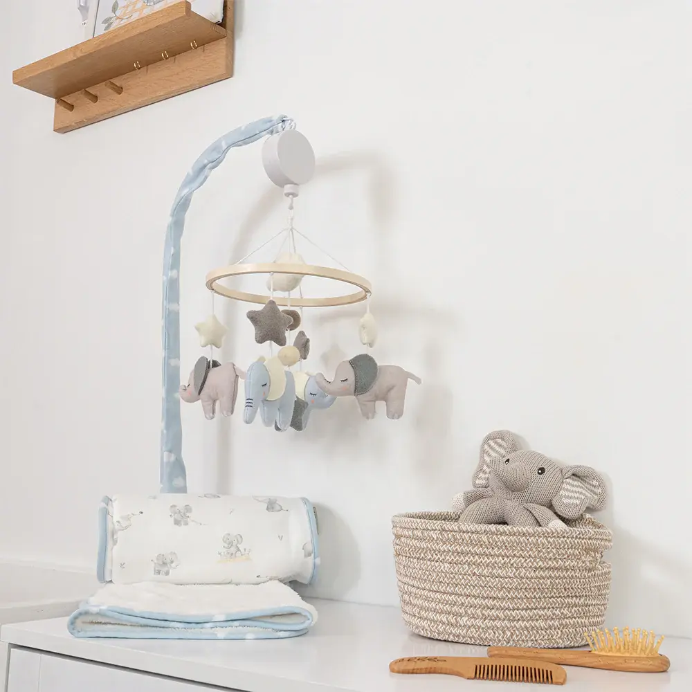 Living Textiles Living Textiles Musical mobile set Elephant Playtime