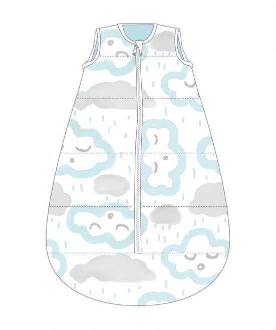 Baby Studio Baby Studio Cotton My First Studio Bag - 2.5 Tog Clouds-Peppermint 0-6M