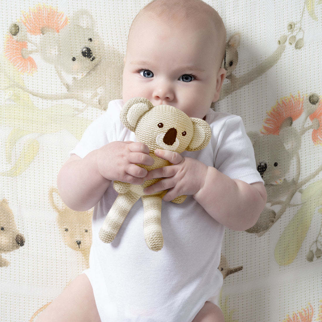 Bubba Blue Bubba Blue Koala Rattle & Cellular Blanket Gift Set