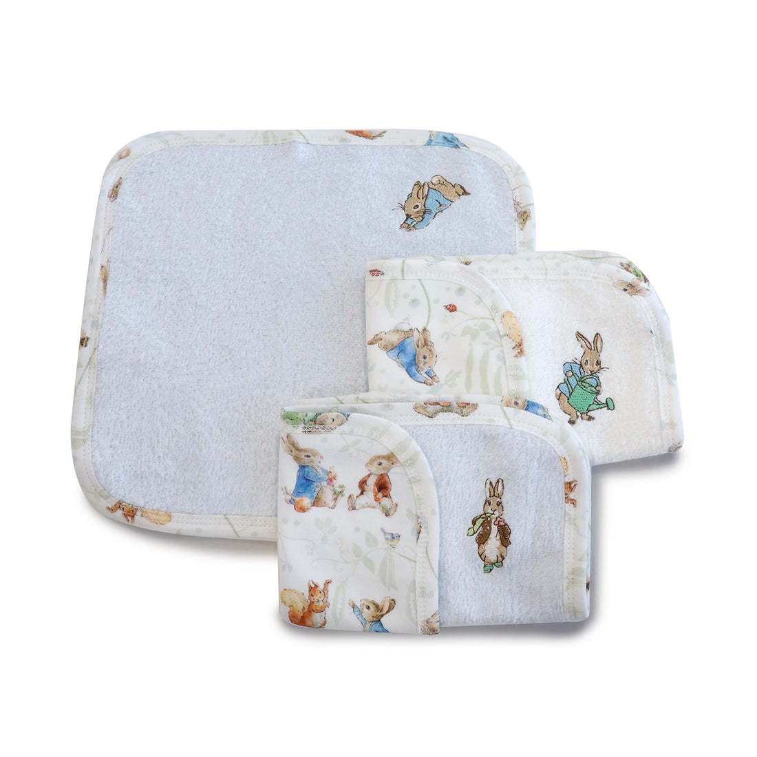 Bubba Blue Bubba Blue Peter Rabbit & Benjamin 3PK Face Washers