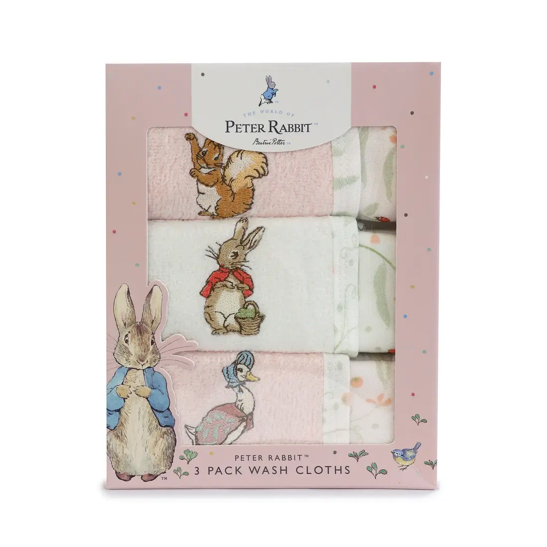 Bubba Blue Bubba Blue Peter Rabbit Flopsy Mopsy & Cottontail 3PK Face Washers