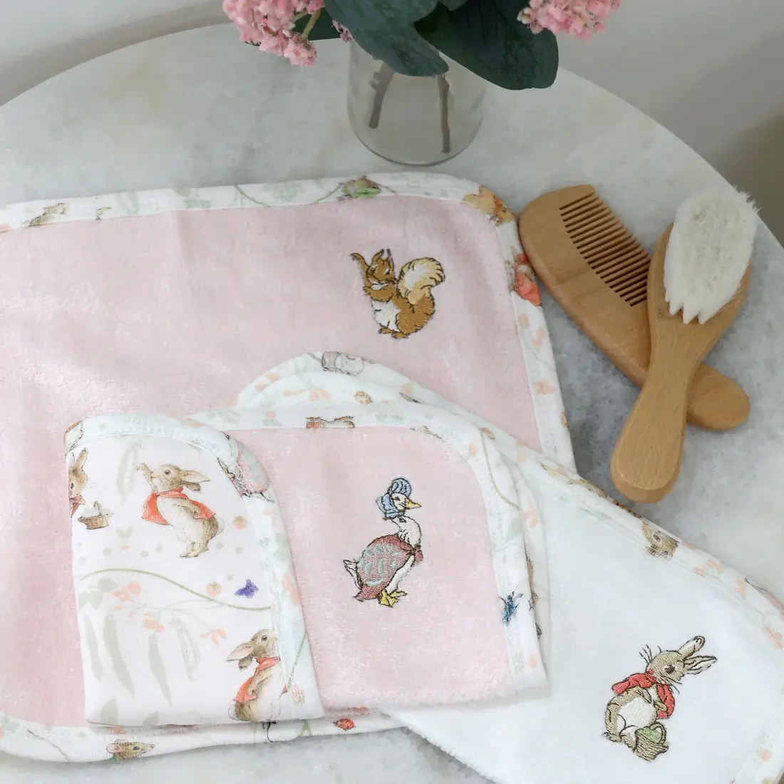 Bubba Blue Bubba Blue Peter Rabbit Flopsy Mopsy & Cottontail 3PK Face Washers