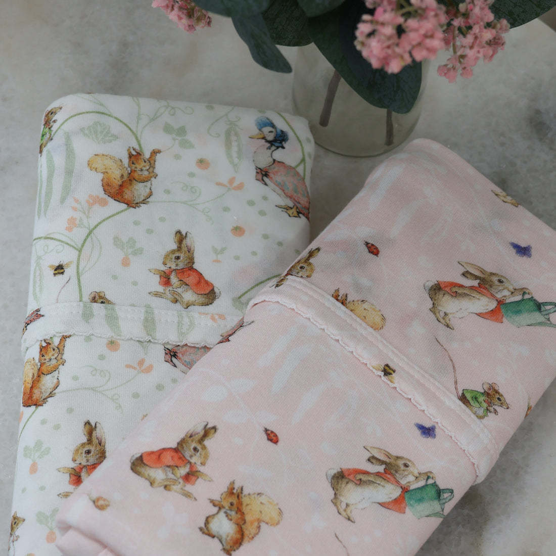 Bubba Blue Bubba Blue Peter Rabbit Flopsy Mopsy & Cottontail 2PK Jersey Wraps