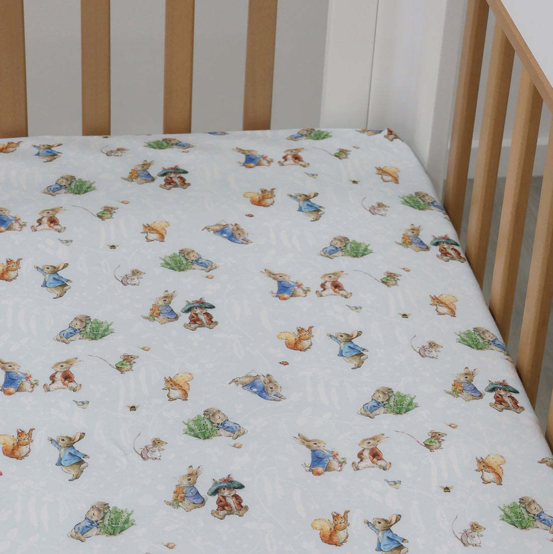 Bubba Blue Bubba Blue Peter Rabbit & Benjamin Cot Fitted Sheet