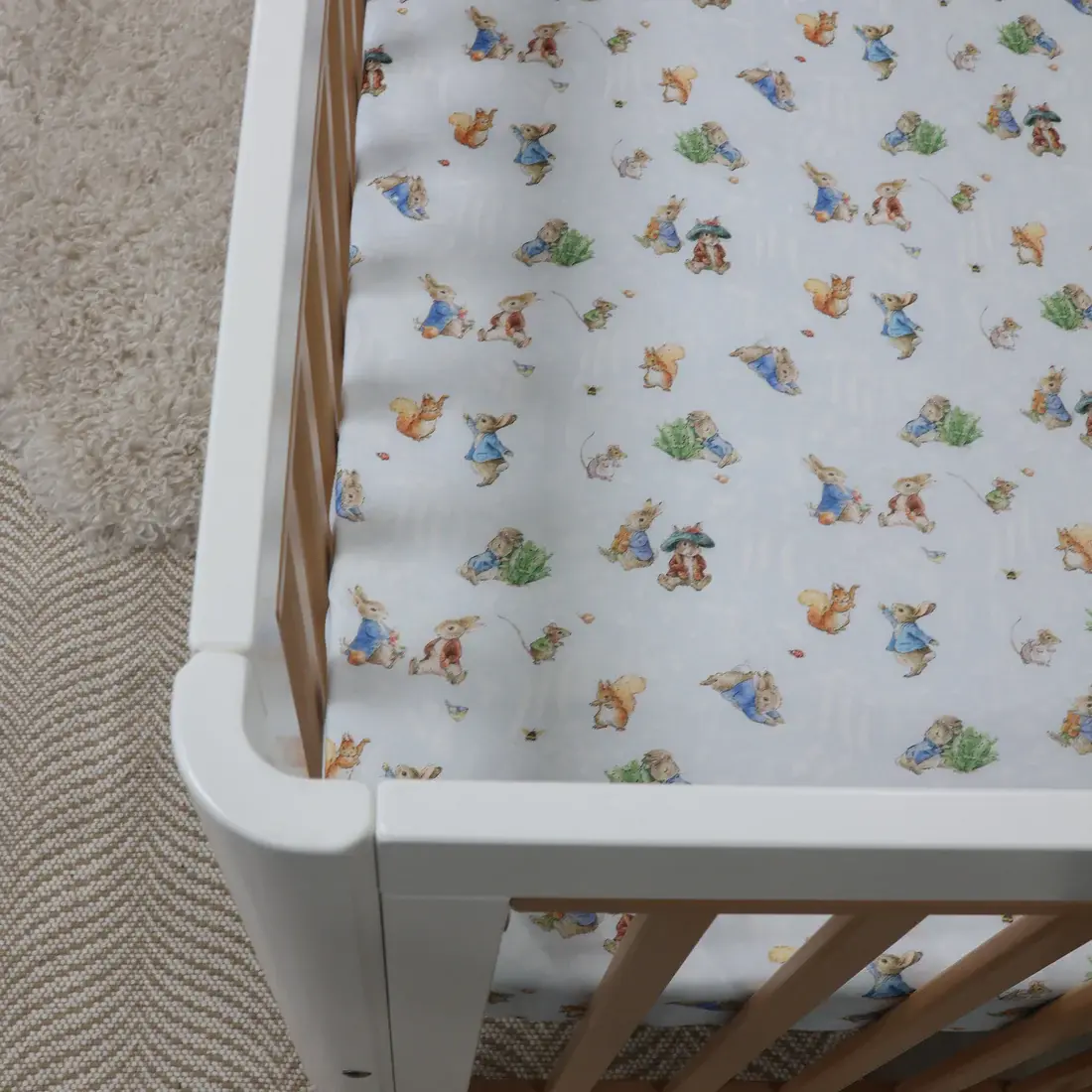Bubba Blue Bubba Blue Peter Rabbit & Benjamin Cot Fitted Sheet