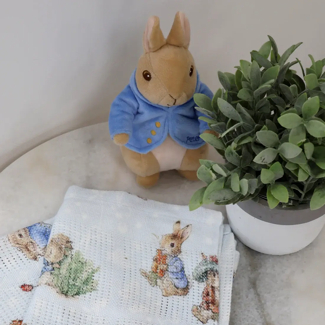 Bubba Blue Bubba Blue Peter Rabbit & Benjamin Bunny Digital Print Cellular Blanket