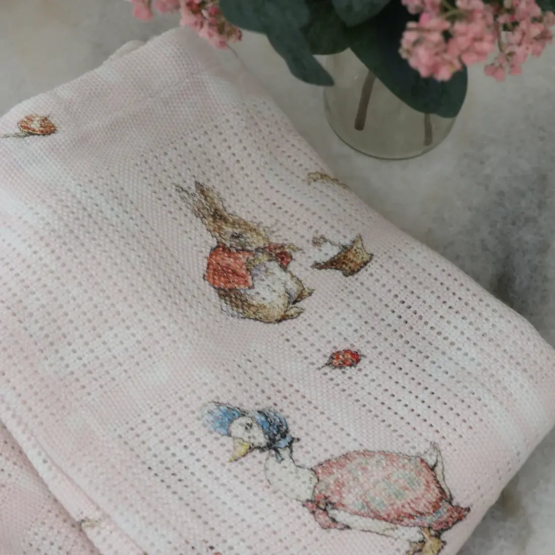 Bubba Blue Bubba Blue Peter Rabbit Flopsy Mopsy & Cottontail Digital Print Cellular Blanket