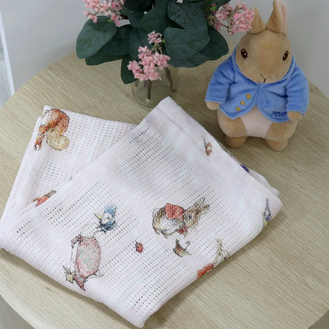 Bubba Blue Bubba Blue Peter Rabbit Flopsy Mopsy & Cottontail Digital Print Cellular Blanket