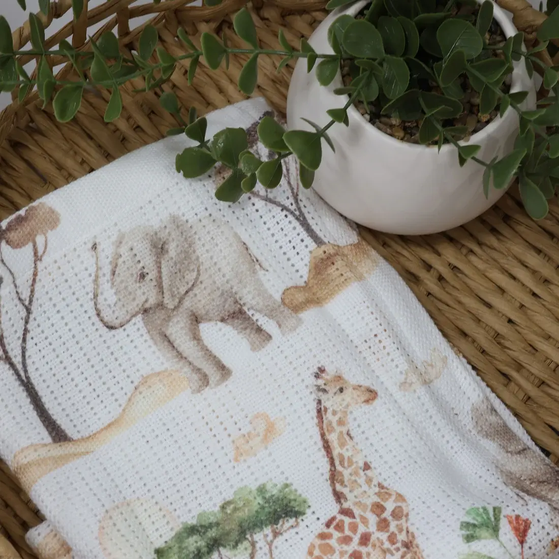 Bubba Blue Bubba Blue Adventure Bamboo Digital Print Cellular Blanket