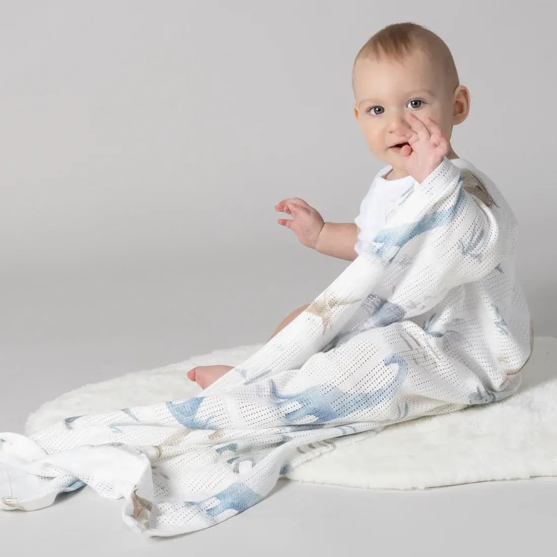 Bubba Blue Bubba Blue Jurassic Bamboo Digital Print Cellular Blanket