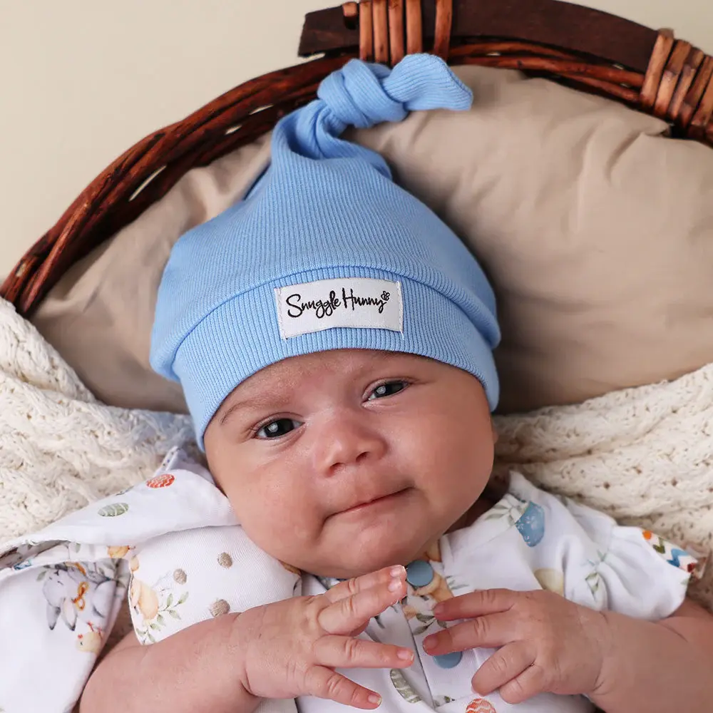 Snuggle Hunny Kids Snuggle Hunny Bluebell Ribbed Organic Knotted Beanie