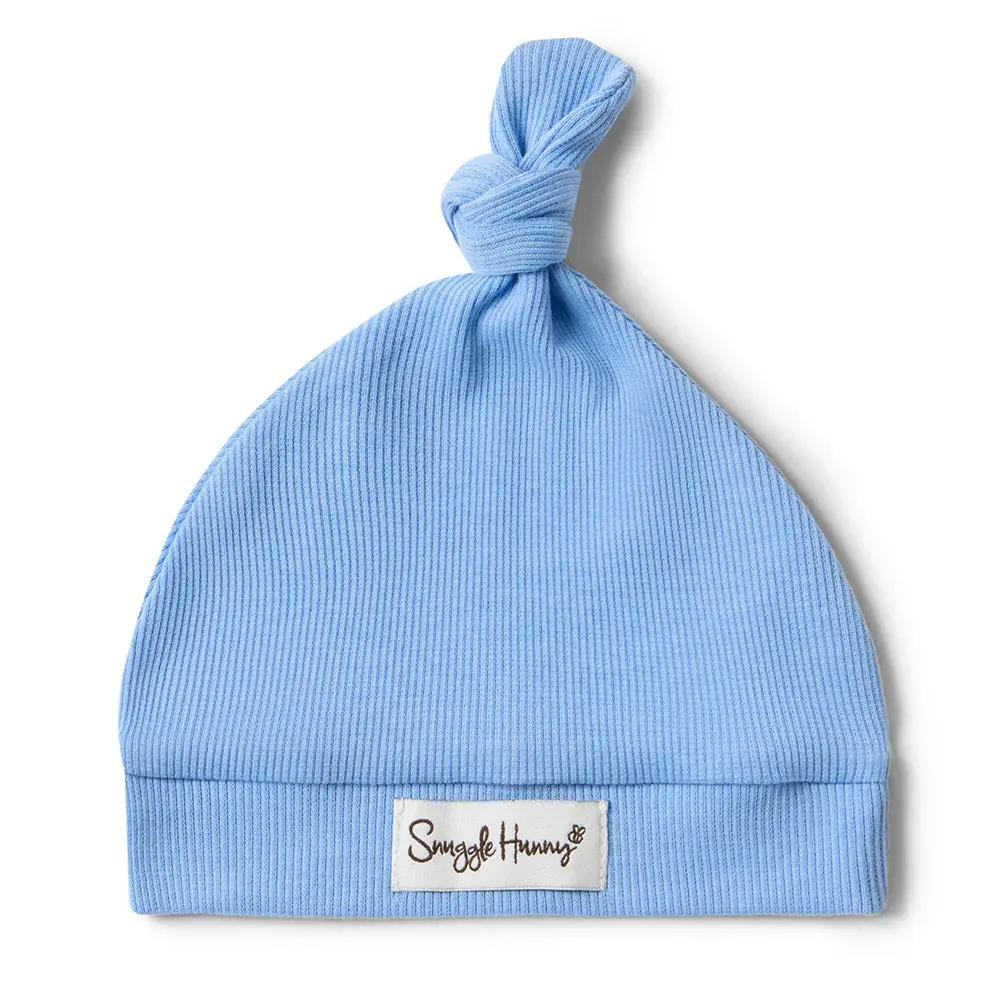 Snuggle Hunny Kids Snuggle Hunny Bluebell Ribbed Organic Knotted Beanie