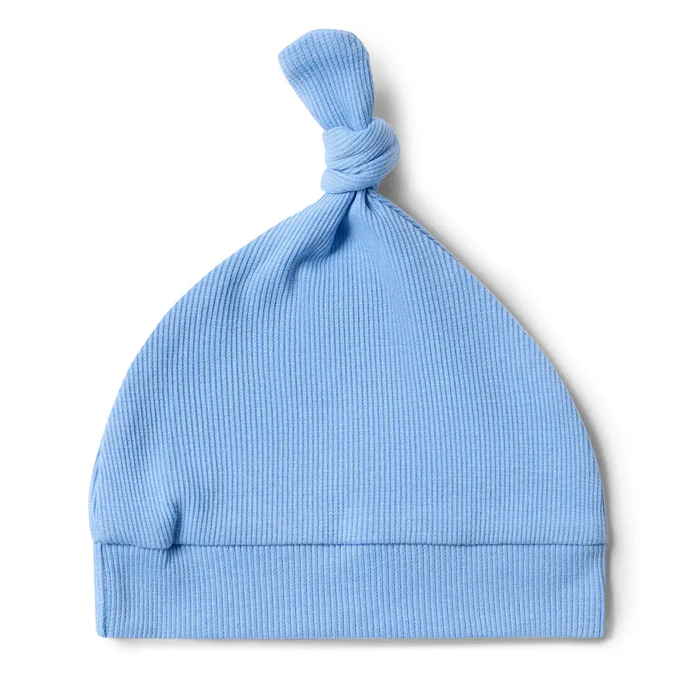 Snuggle Hunny Kids Snuggle Hunny Bluebell Ribbed Organic Knotted Beanie