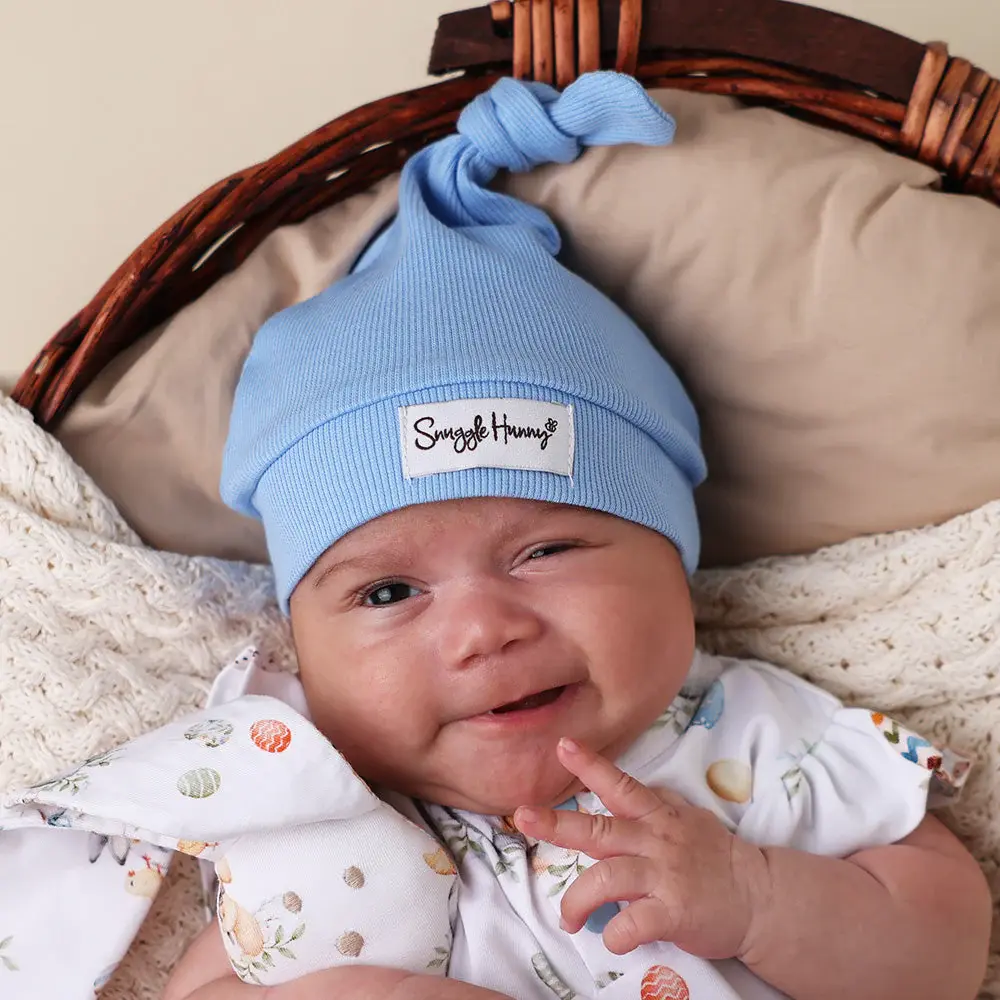Snuggle Hunny Kids Snuggle Hunny Bluebell Ribbed Organic Knotted Beanie