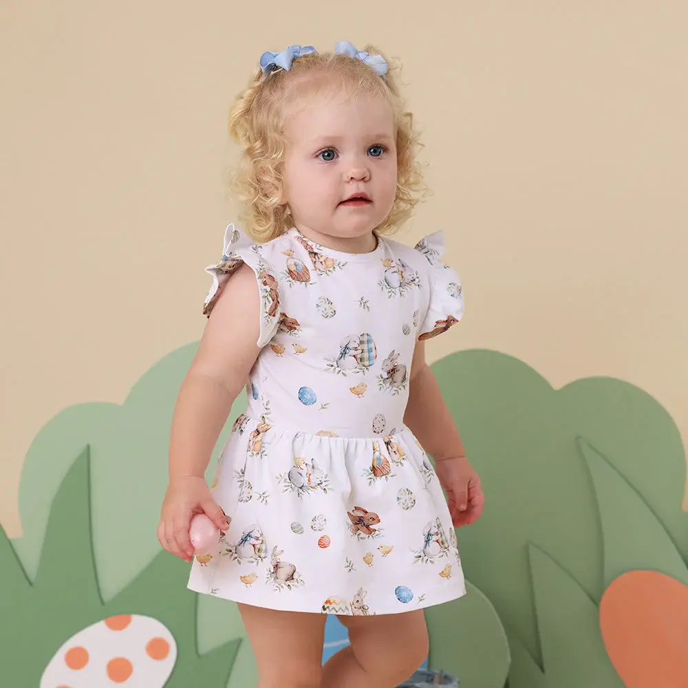 Snuggle Hunny Kids Snuggle Hunny Flopsy Bunnies Short Sleeve Organic Dress