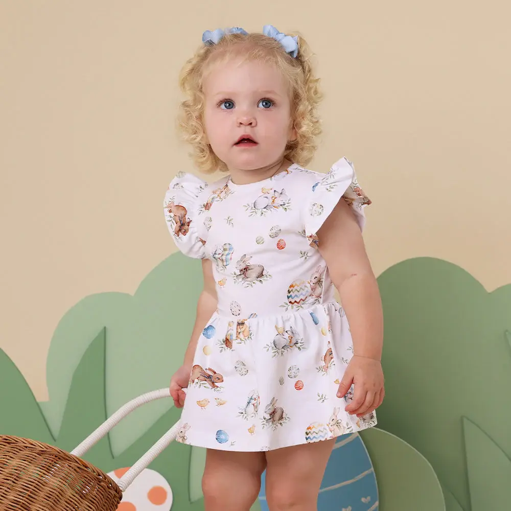 Snuggle Hunny Kids Snuggle Hunny Flopsy Bunnies Short Sleeve Organic Dress