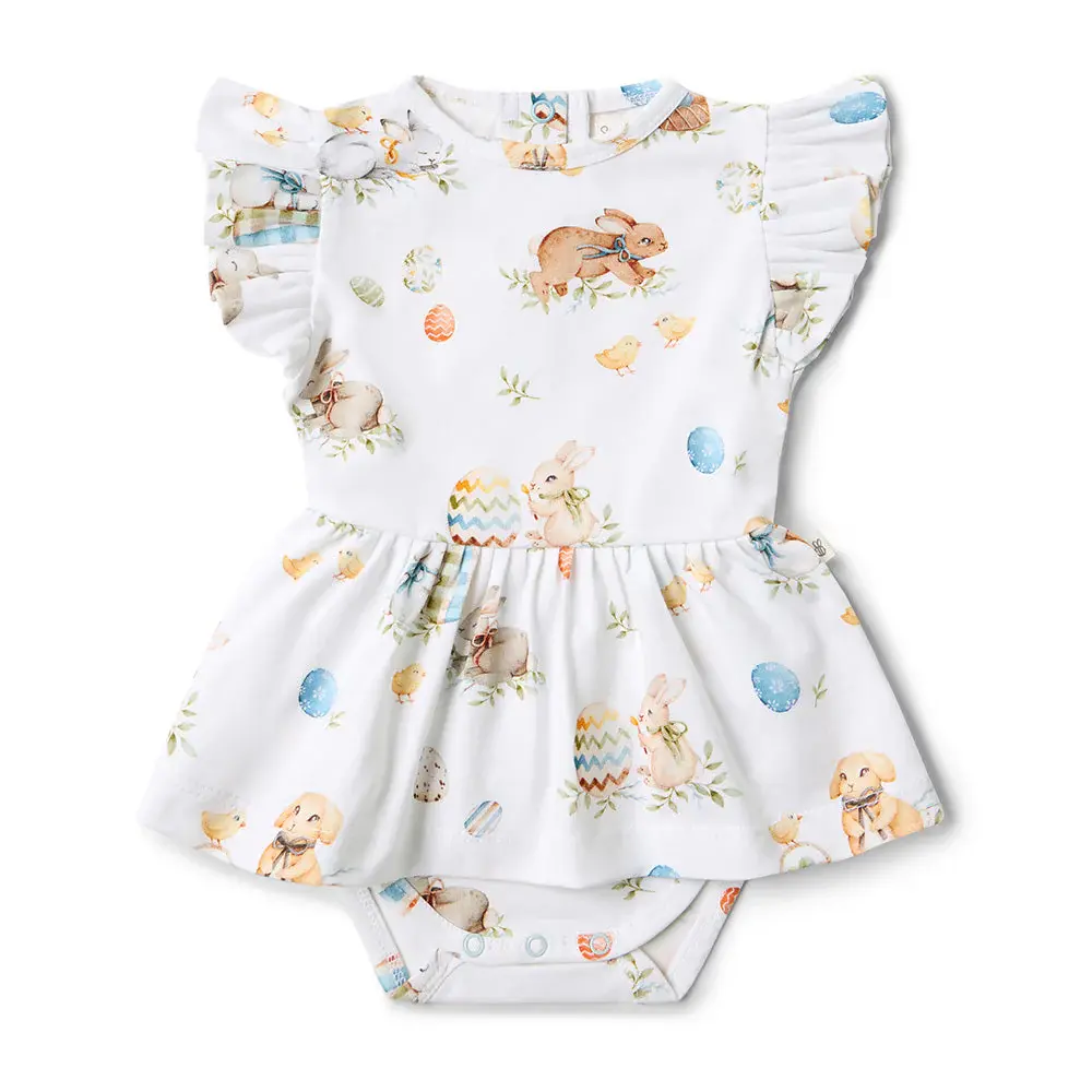 Snuggle Hunny Kids Snuggle Hunny Flopsy Bunnies Short Sleeve Organic Dress