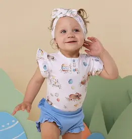 Snuggle Hunny Kids Snuggle Hunny Flopsy Bunnies Short Sleeve Organic Bodysuit with Frill