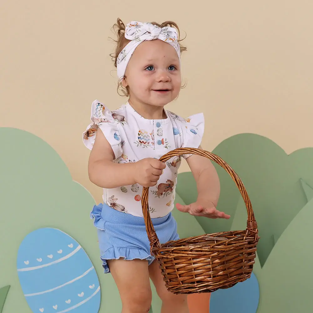 Snuggle Hunny Kids Snuggle Hunny Flopsy Bunnies Short Sleeve Organic Bodysuit with Frill