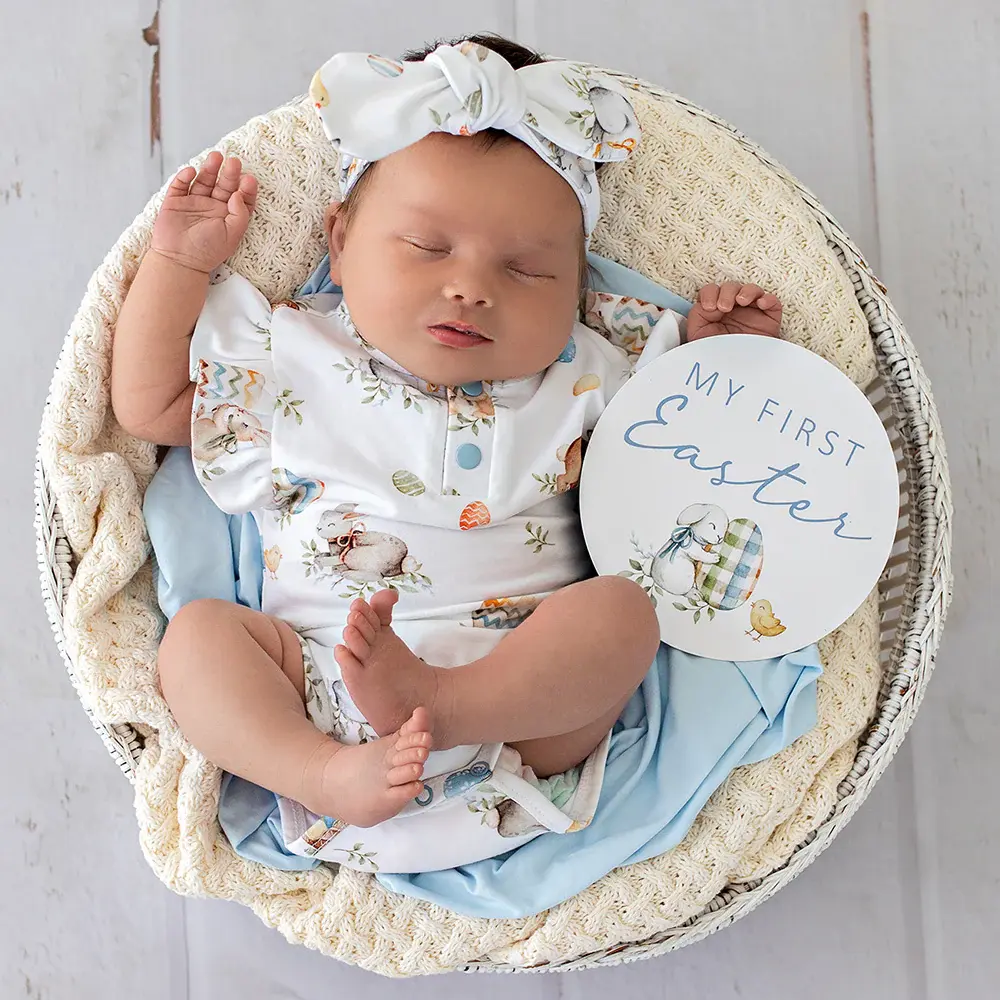 Snuggle Hunny Kids Snuggle Hunny Flopsy Bunnies Short Sleeve Organic Bodysuit with Frill