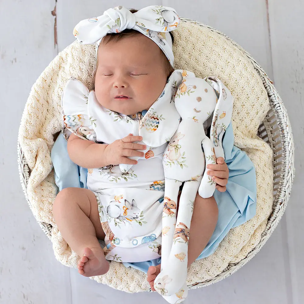 Snuggle Hunny Kids Snuggle Hunny Flopsy Bunnies Short Sleeve Organic Bodysuit with Frill