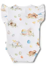Snuggle Hunny Kids Snuggle Hunny Flopsy Bunnies Short Sleeve Organic Bodysuit with Frill