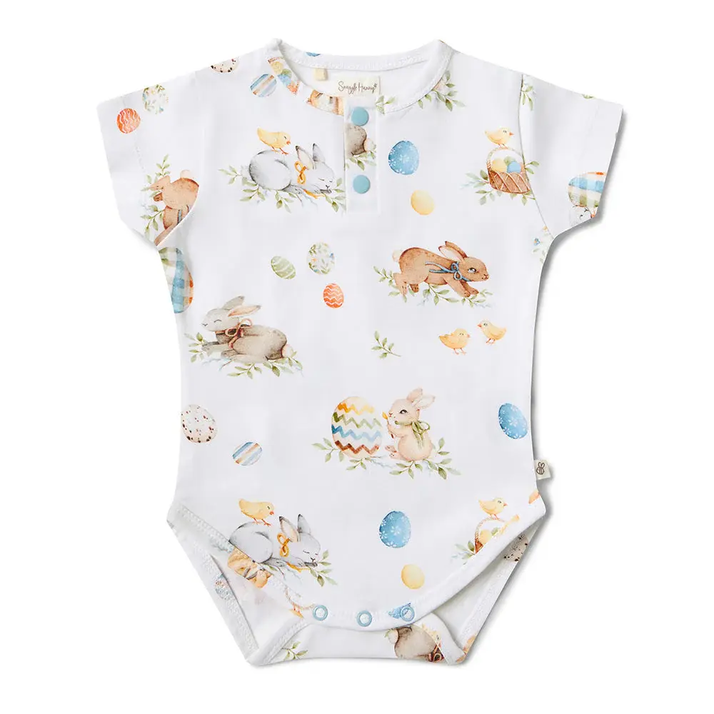 Snuggle Hunny Kids Snuggle Hunny Flopsy Bunnies Short Sleeve Organic Bodysuit