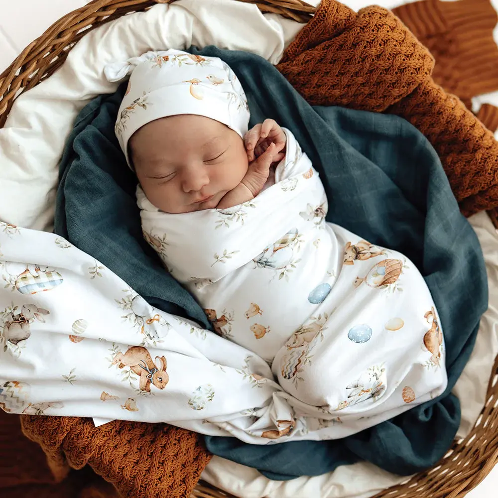 Snuggle Hunny Kids Snuggle Hunny Flopsy Bunnies Organic Jersey Wrap & Beanie Set