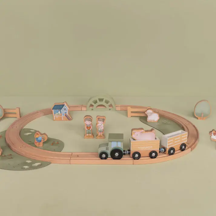 Little Dutch Little Dutch Little Farm Wooden Train Track
