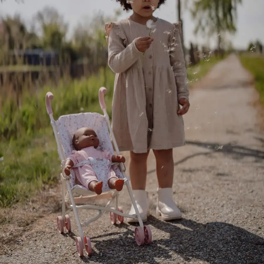 Little Dutch Little Dutch Metal Doll Stroller - Floral - Roleplay