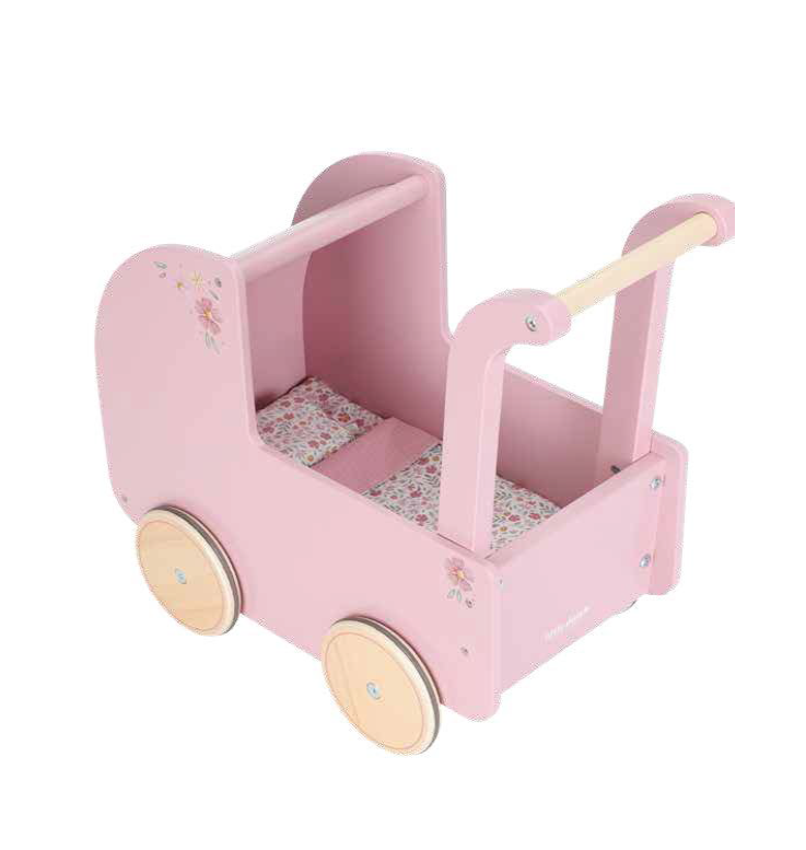Little Cloud Little Dutch Doll Pram with Textiles - Pink