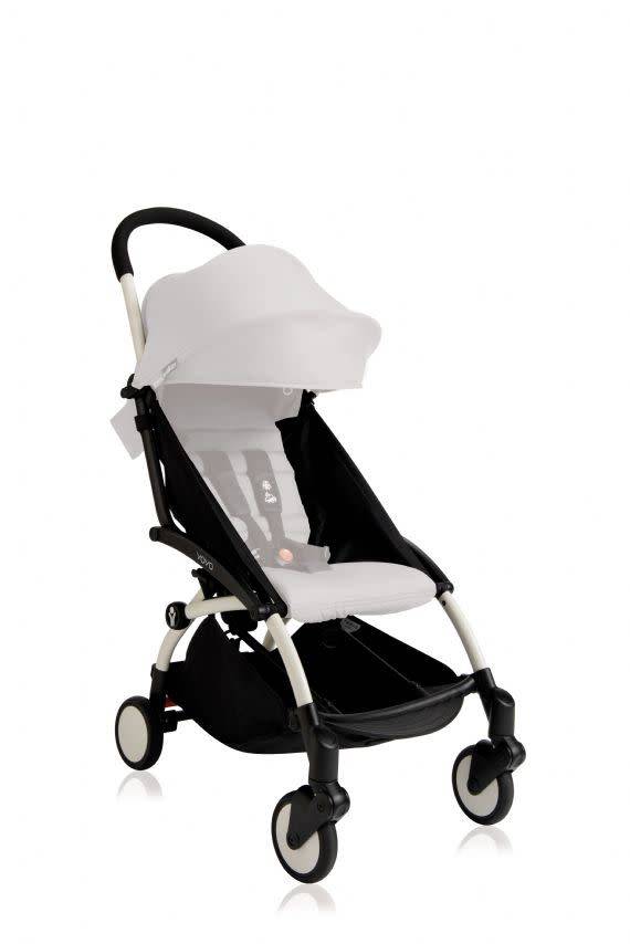 zoe double stroller folded