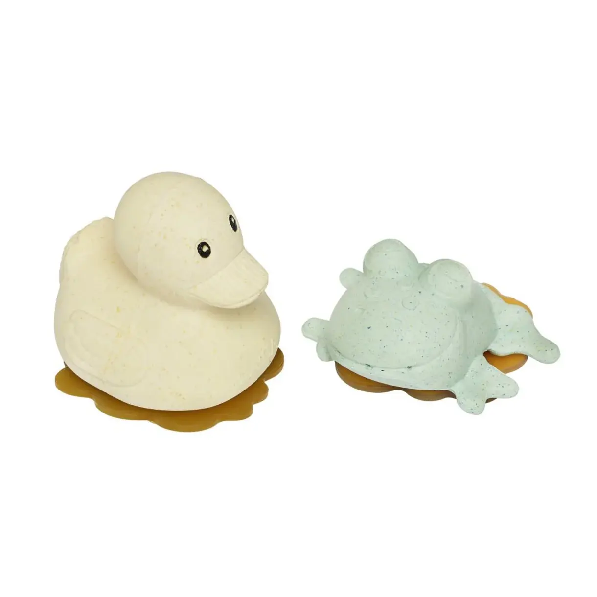 Hevea Hevea - Squeeze N Splash Toy - Duck (Sand) and Frog (Sage) - Gift Set