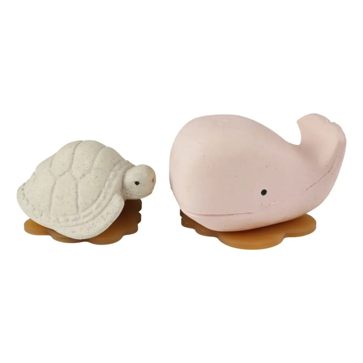 Hevea Hevea - Squeeze N Splash Toy - Whale (Champagne Pink) and Turtle (Vanilla) - Gift Set