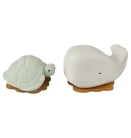 Hevea Hevea - Squeeze N Splash Toy - Whale (Frosty White) and Turtle (Sage) - Gift Set