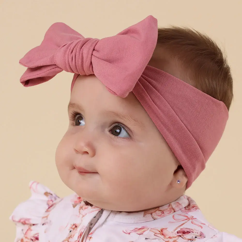 Snuggle Hunny Kids Snuggle Hunny Jewel Pink Organic Oversized Bow