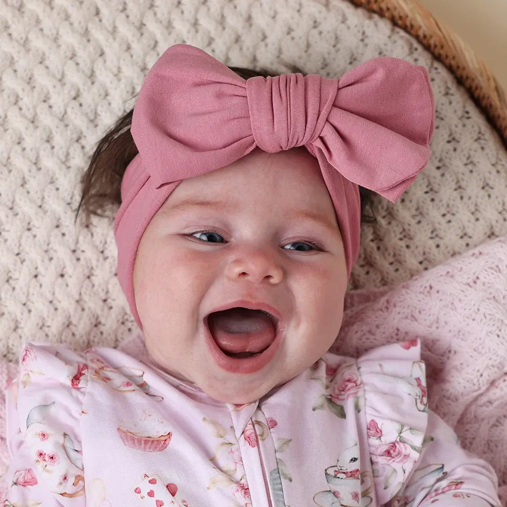 Snuggle Hunny Kids Snuggle Hunny Jewel Pink Organic Oversized Bow