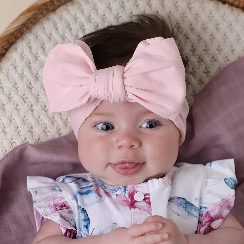 Snuggle Hunny Kids Snuggle Hunny Baby Pink Organic Oversized Bow