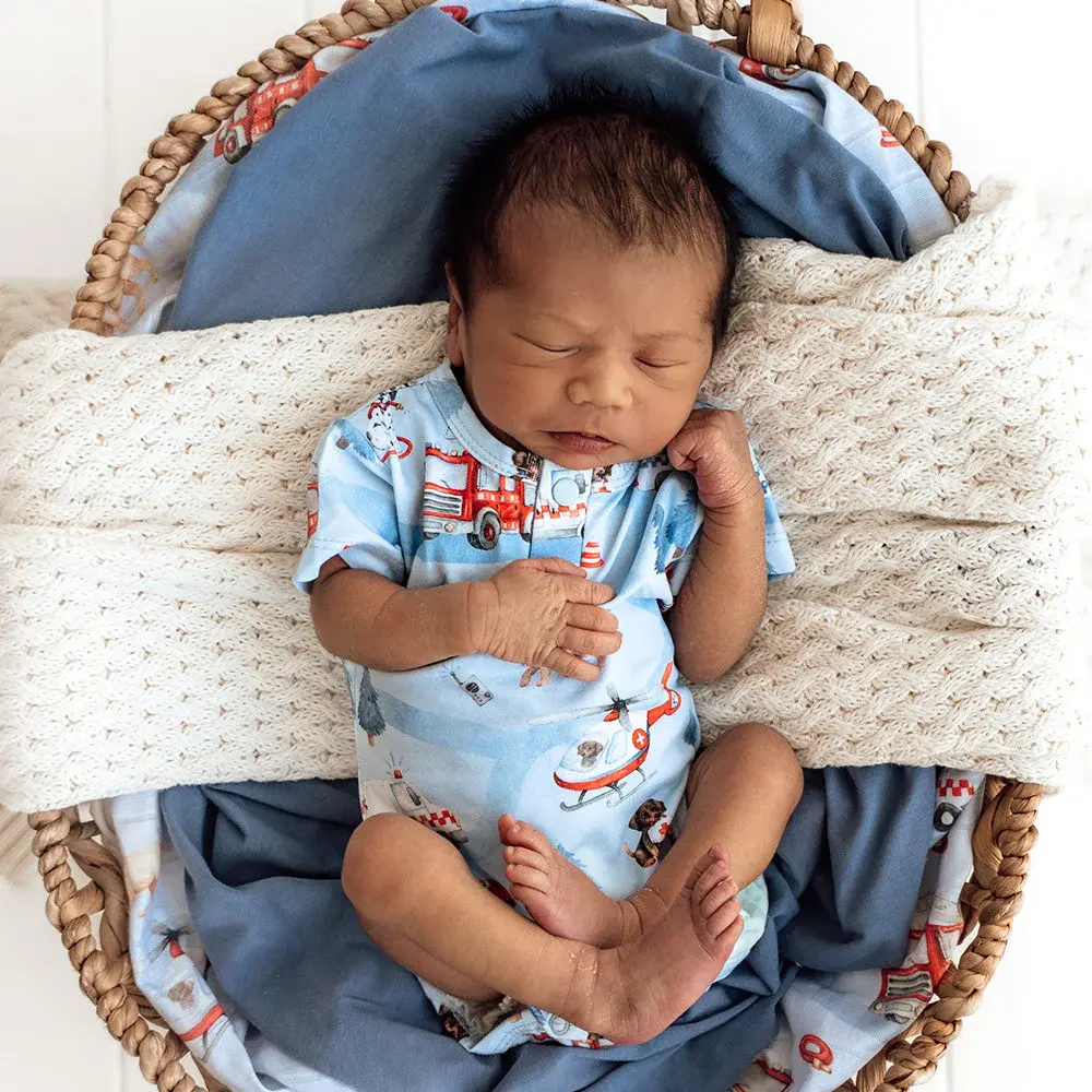 Snuggle Hunny Kids Snuggle Hunny To The Rescue Short Sleeve Organic Bodysuit