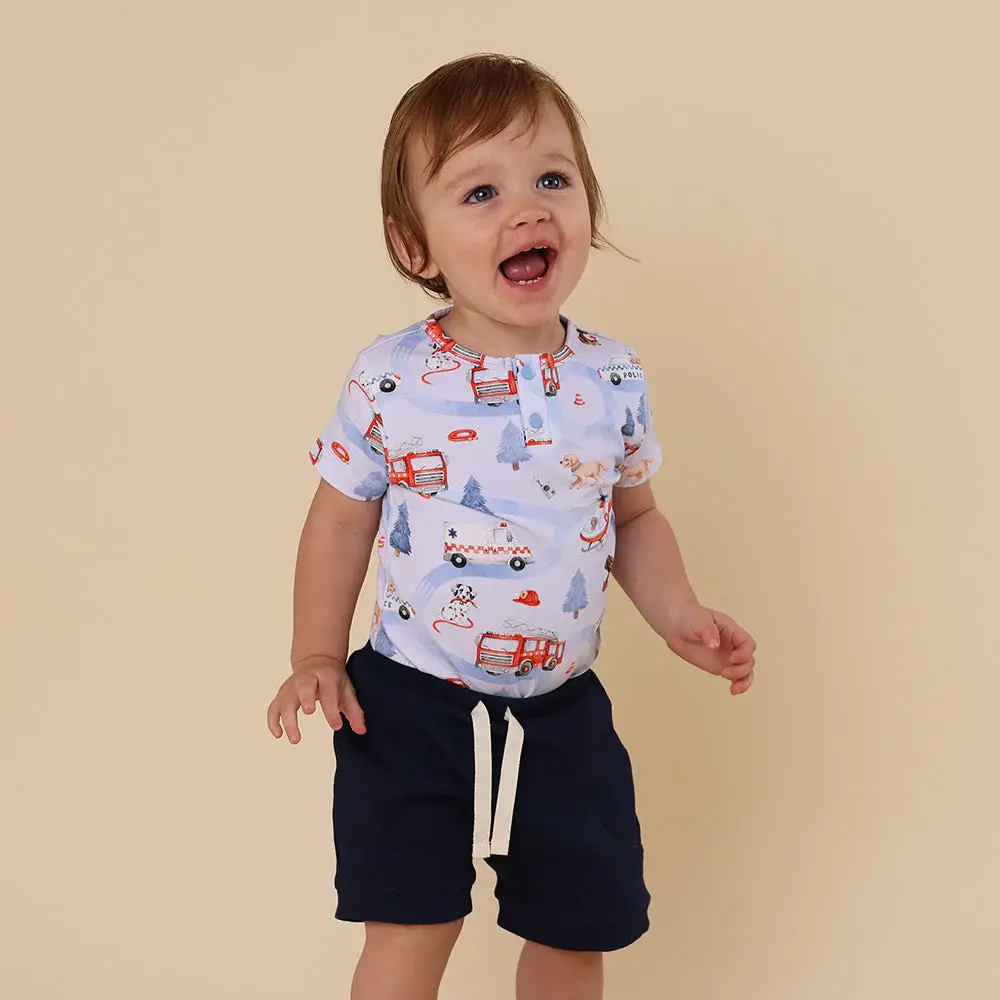 Snuggle Hunny Kids Snuggle Hunny To The Rescue Short Sleeve Organic Bodysuit