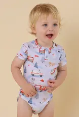 Snuggle Hunny Kids Snuggle Hunny To The Rescue Short Sleeve Organic Bodysuit