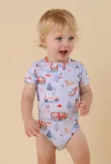 Snuggle Hunny Kids Snuggle Hunny To The Rescue Short Sleeve Organic Bodysuit