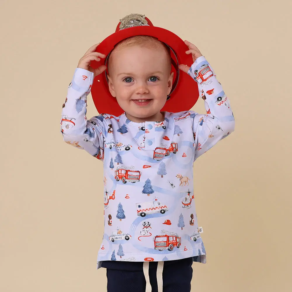 Snuggle Hunny Kids Snuggle Hunny To The Rescue Organic Long Sleeve Top