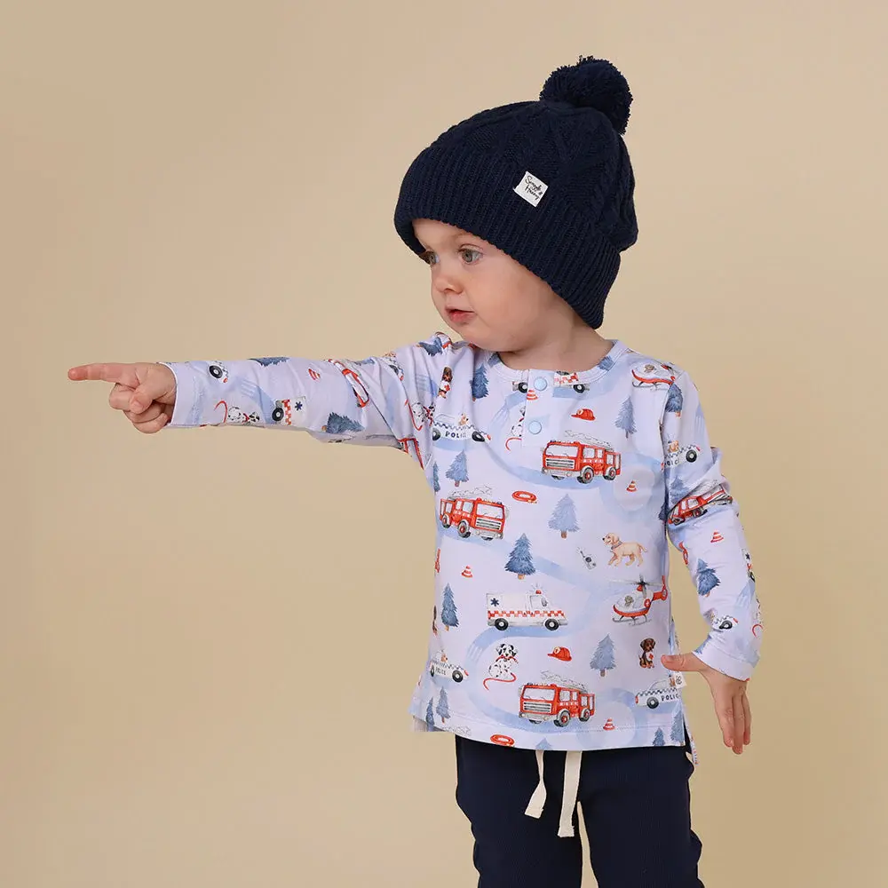 Snuggle Hunny Kids Snuggle Hunny To The Rescue Organic Long Sleeve Top