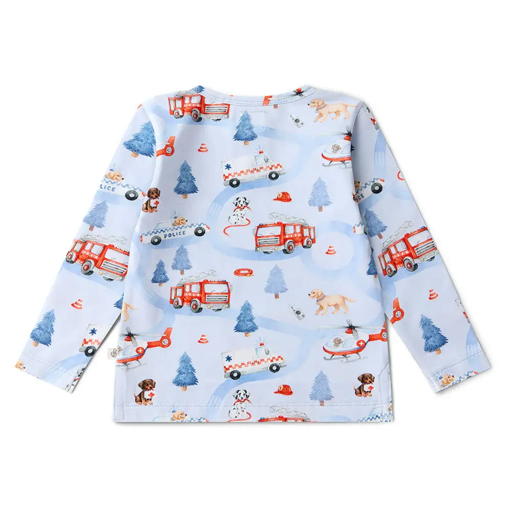 Snuggle Hunny Kids Snuggle Hunny To The Rescue Organic Long Sleeve Top