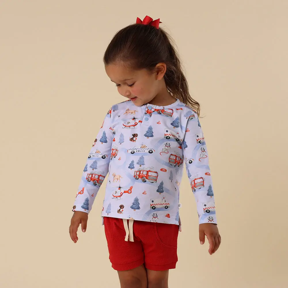 Snuggle Hunny Kids Snuggle Hunny To The Rescue Organic Long Sleeve Top